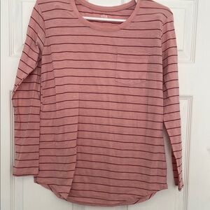 a.n.a Pink Long Sleeve Fitted Tee